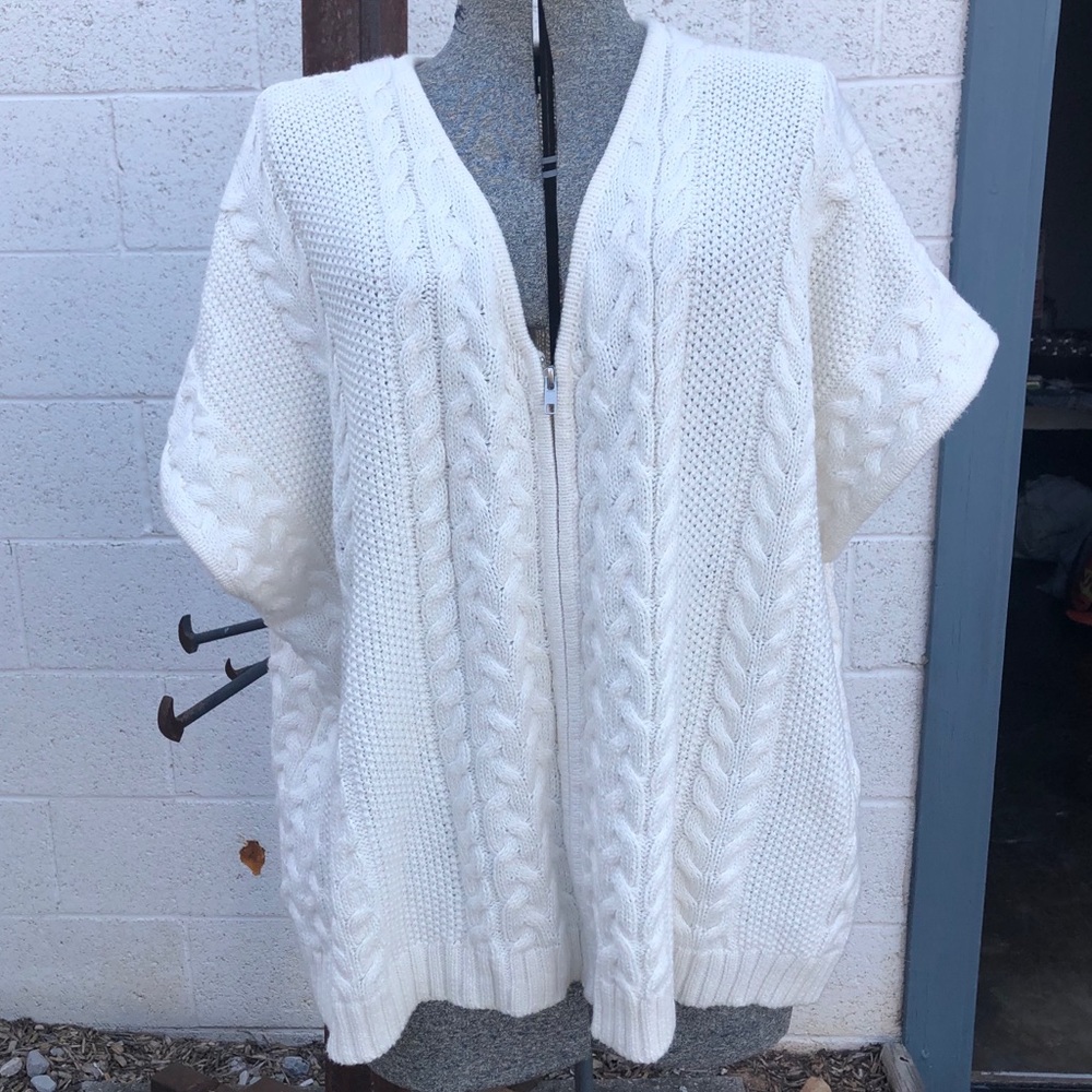 The Limited Cream Cable Knit Sweater Tunic | Chunky Oversized Cozy Size M